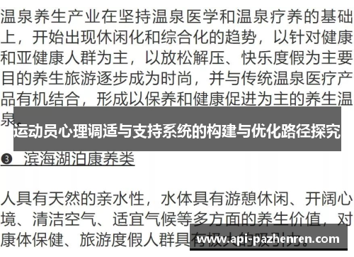 运动员心理调适与支持系统的构建与优化路径探究